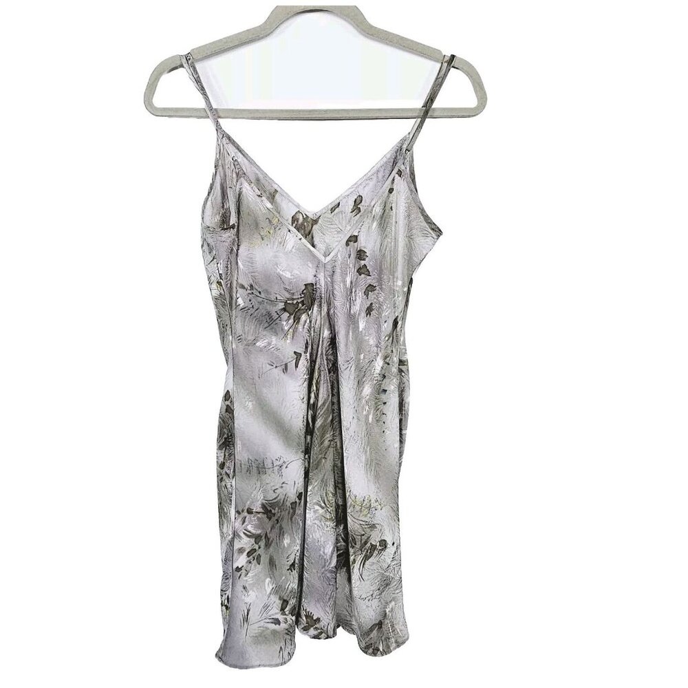 Vtg Y2K Victoria Secret Babydoll Silk Slip Dress M Gray Grassland Coquette Fairy - Picture 3 of 16